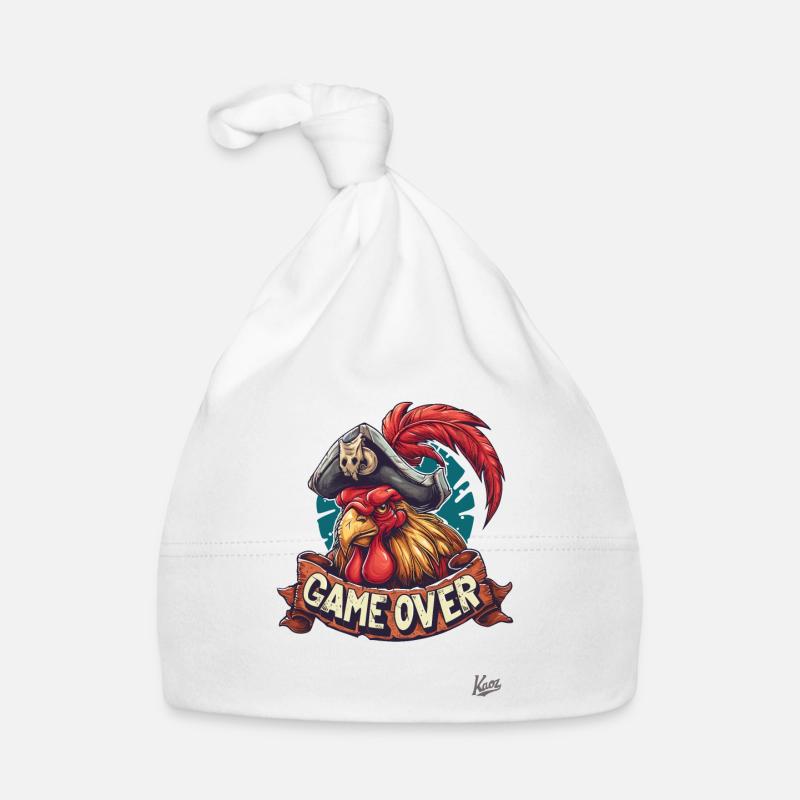 Rooster Pirate : Le jeu est terminé, le jeu est terminé Bonnet bio Bébé