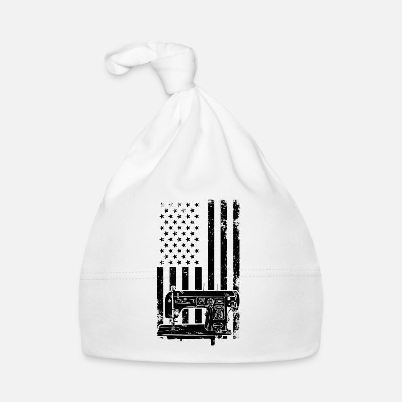 Machine à coudre drapeau américain Bonnet bio Bébé