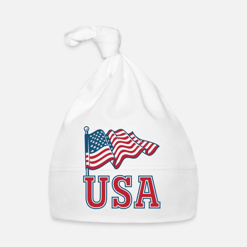 USA Flag Organic Baby Cap