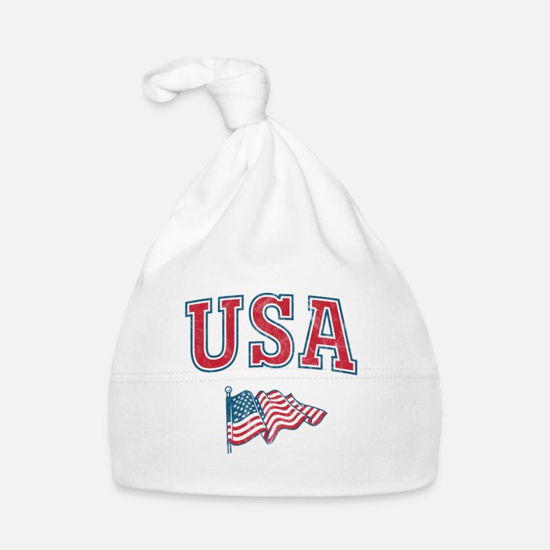 USA Flag Organic Baby Cap