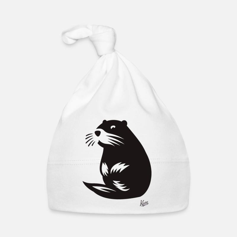 A simple beaver Organic Baby Cap