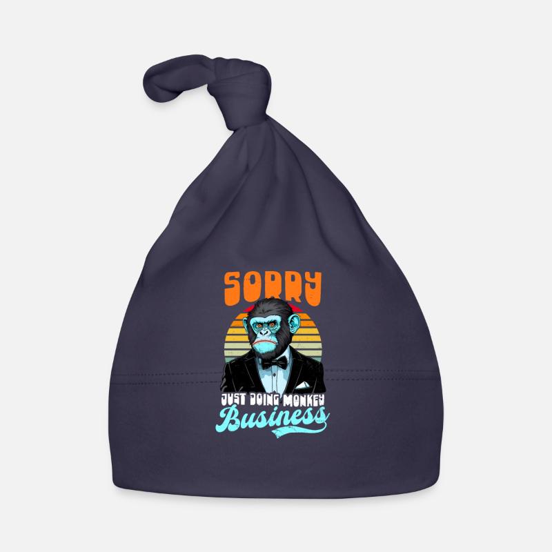 Monkey Lover Sorry Doing Monkey Business Organic Baby Cap