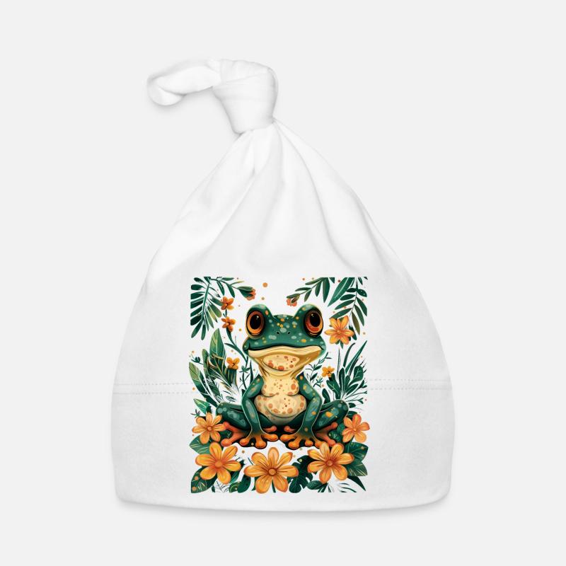 Cottagecore Cute Frog Organic Baby Cap
