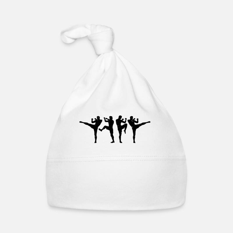 Muay Thai Fighter Silhouettes Muay Thai Silhouette Baby Bio-Mütze
