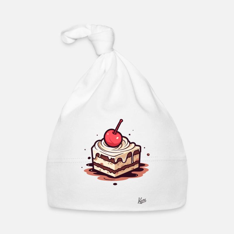 Chocolate nut cake with cherry on top Organic Baby Cap