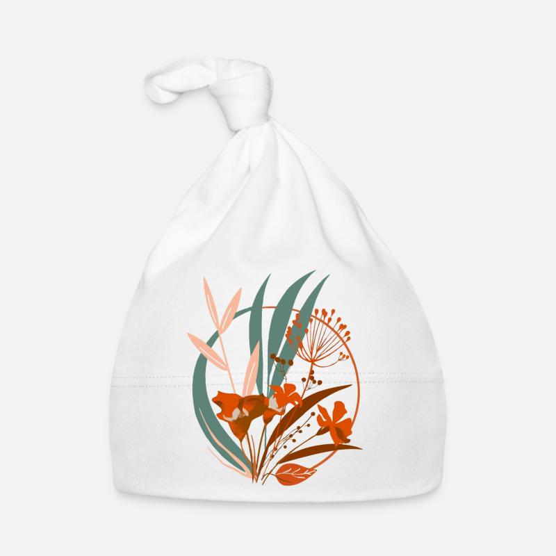 Abstrakte florale botanische Kunst - Vintage Boho Stil Baby Bio-Mütze