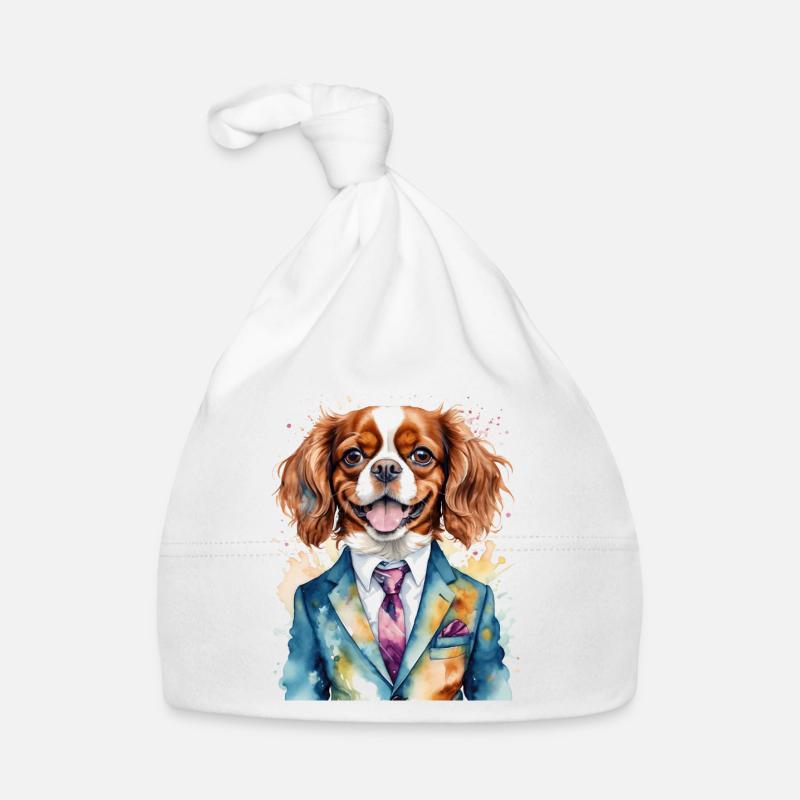 Cavalier King Charles Spaniel Costume Imprimé Chien Bonnet bio Bébé