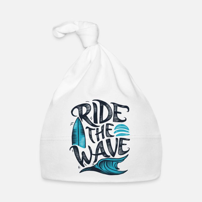 Ride the Wave Surfing Surfboard Summer Holiday Organic Baby Cap
