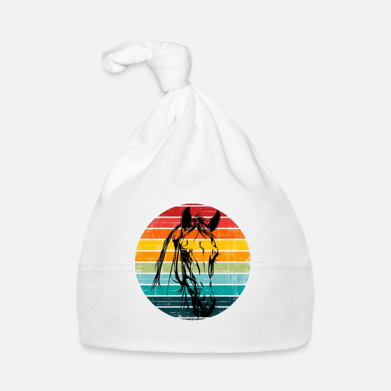 Vintage Sunset Cheval Rétro Bonnet bio Bébé
