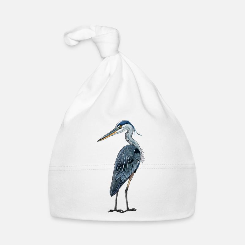 Blaureiher - Baby Bio-Mütze - Weiß