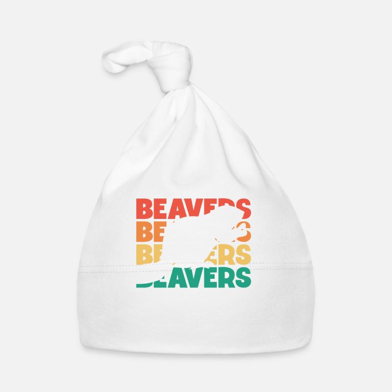 Biber Retro Text Castor Canadensis Nord Baby Bio-Mütze