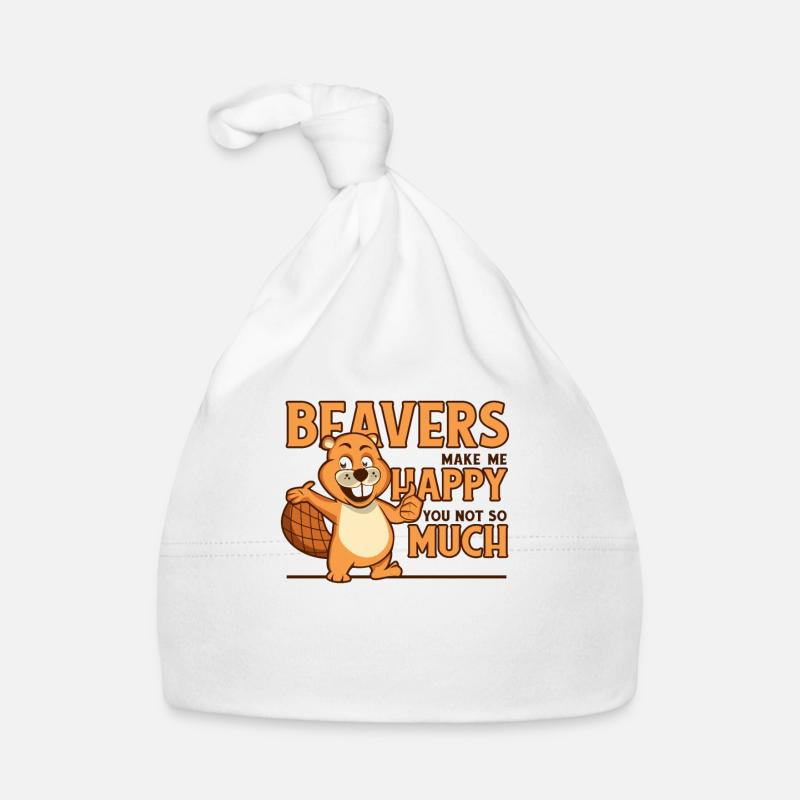 Beavers Make Me Happy Castor Canadensis Eurasian Organic Baby Cap