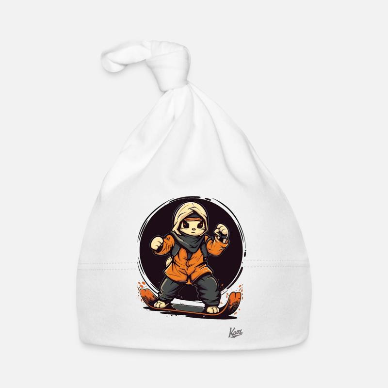 Oldschool Animals Snowboarding Organic Baby Cap