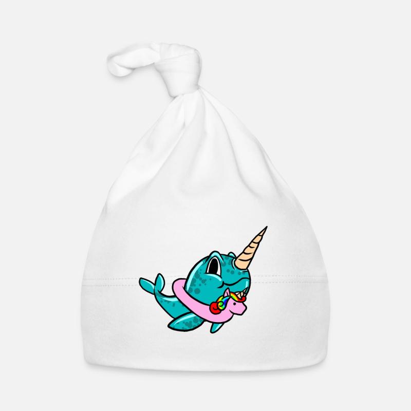 Narval On Unicorn Float Bouée de sauvetage Float Cool pun Bonnet bio Bébé