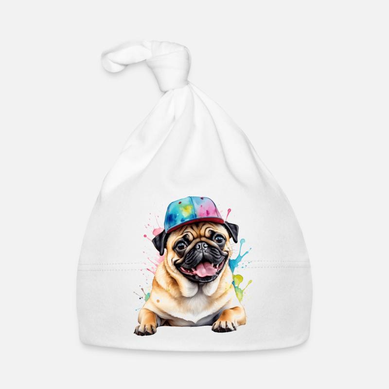 Carlin Snapback Cap Chien Coloré Drôle Design Imprimer Bonnet bio Bébé