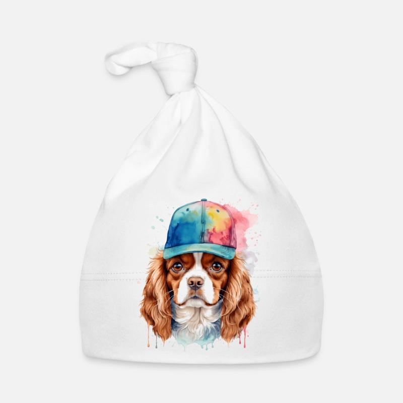 Cavalier King Charles Spaniel Snapback Cap Hund - Baby Bio-Mütze - Weiß