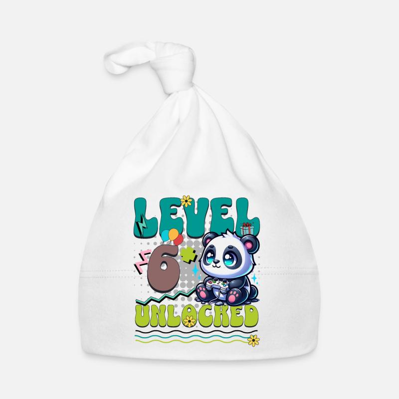 6. Geburtstag Level Unlocked Gaming Panda Baby Bio-Mütze