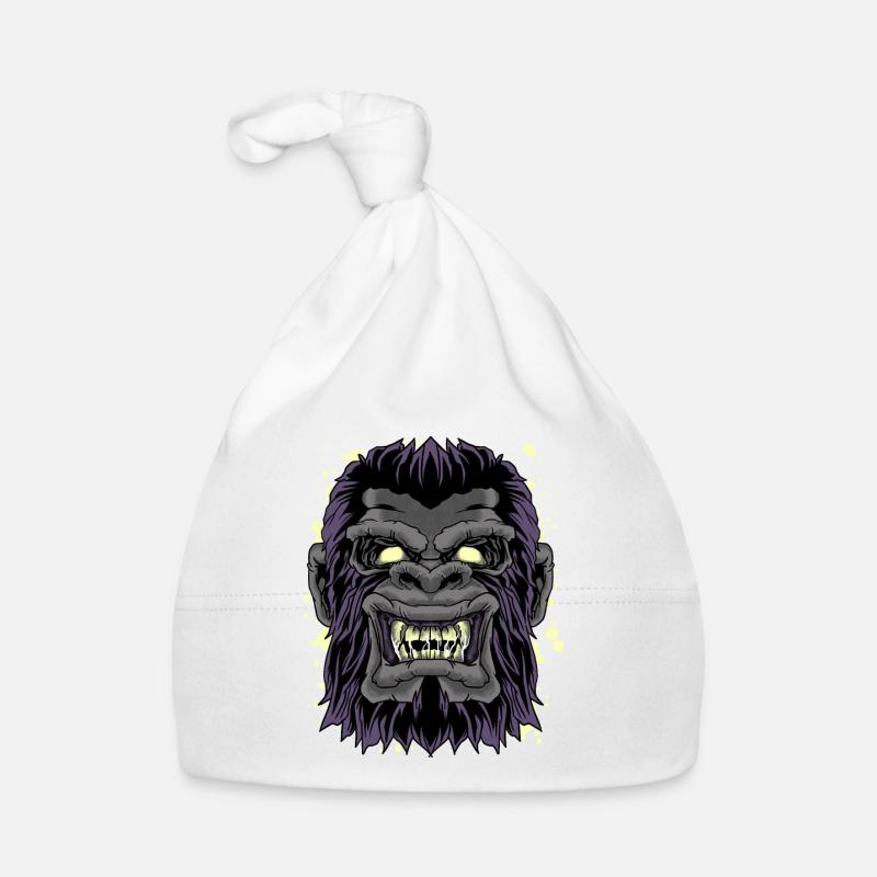Mad Gorilla Head Funny Gorilla Monkey Ape Graphic Organic Baby Cap