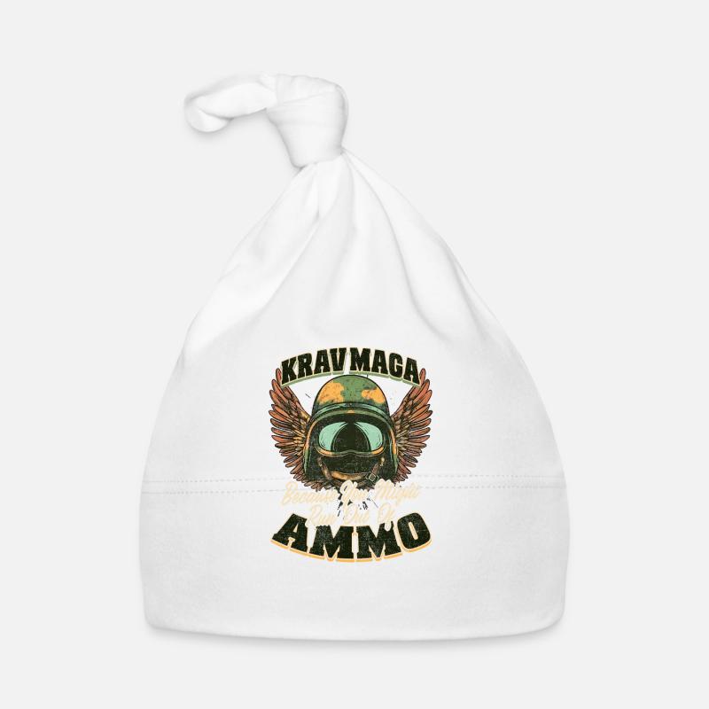 Krav Maga Parce Que Vous Pourriez Manquer De Munitions - Bonnet bio Bébé - blanc