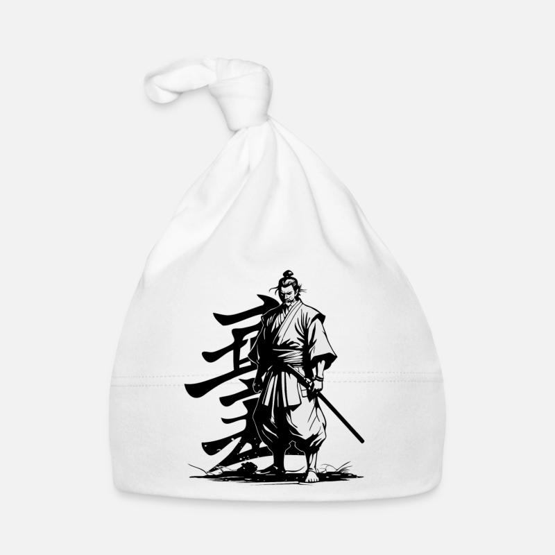 SAMURAI WARRIOR - Organic Baby Cap - white