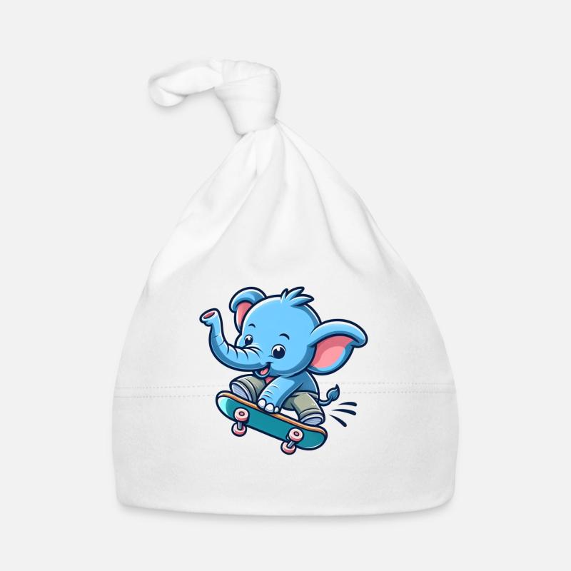Éléphant patineur mignon Bonnet bio Bébé