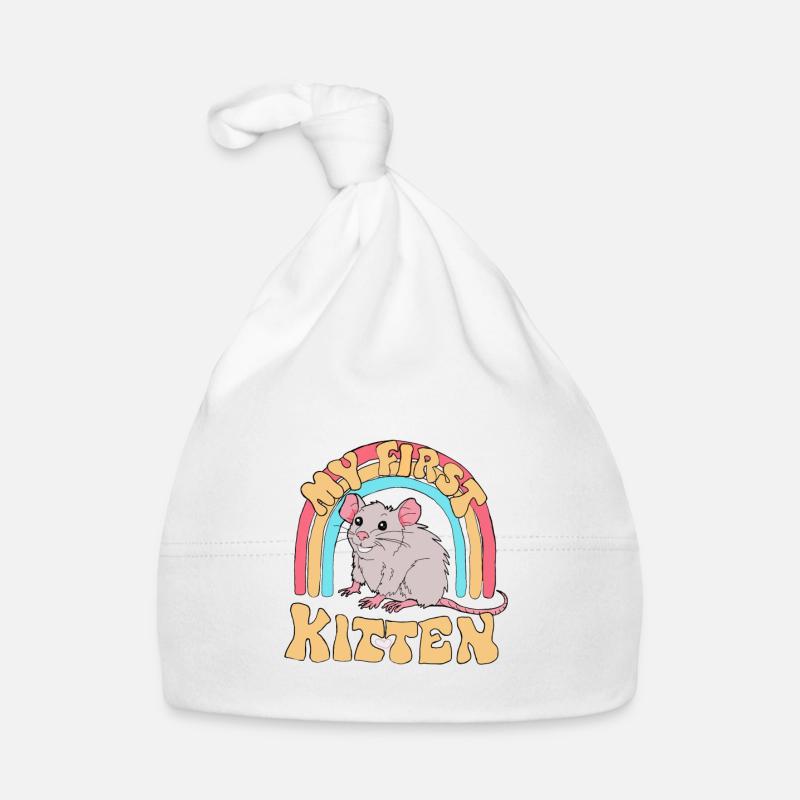 lustiger Spruch Slogan Mäuse Ratte Kätzchen - Baby Bio-Mütze - Weiß