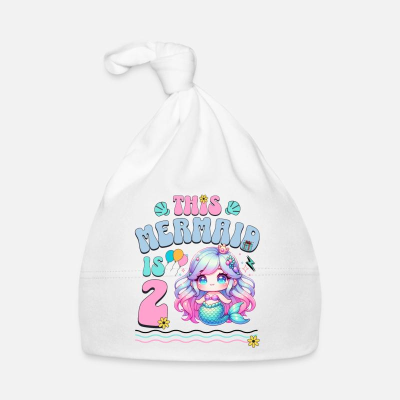 Meerjungfrau 2. Geburtstag Mädchen Kinder Baby Bio-Mütze