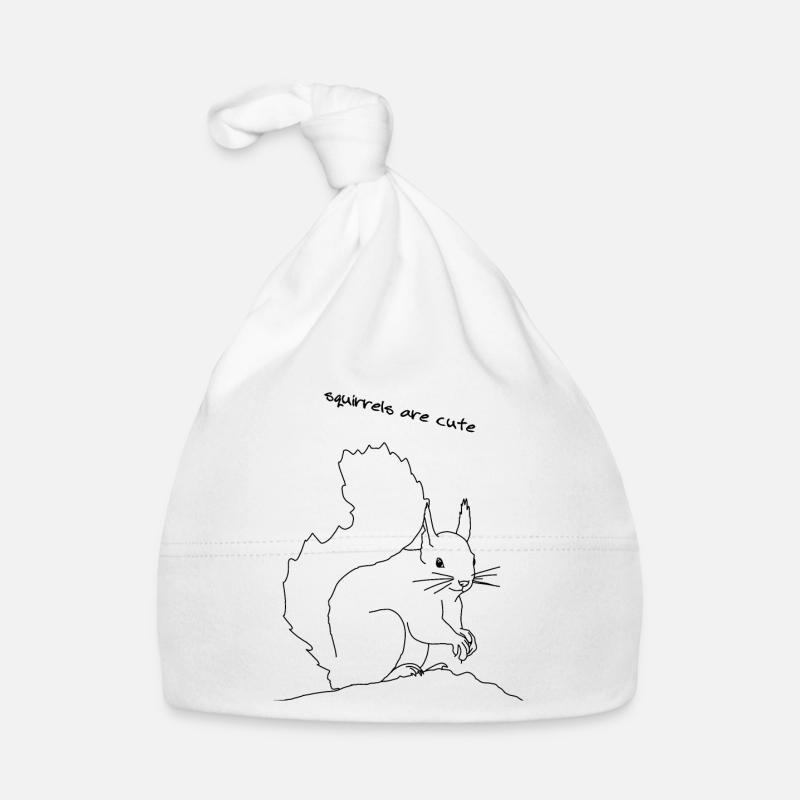 Squirrel cute, lineart Organic Baby Cap