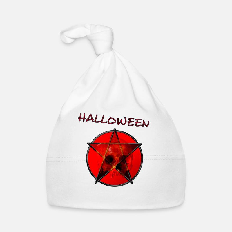 Pentagramm mit Totenschädel Baby Bio-Mütze