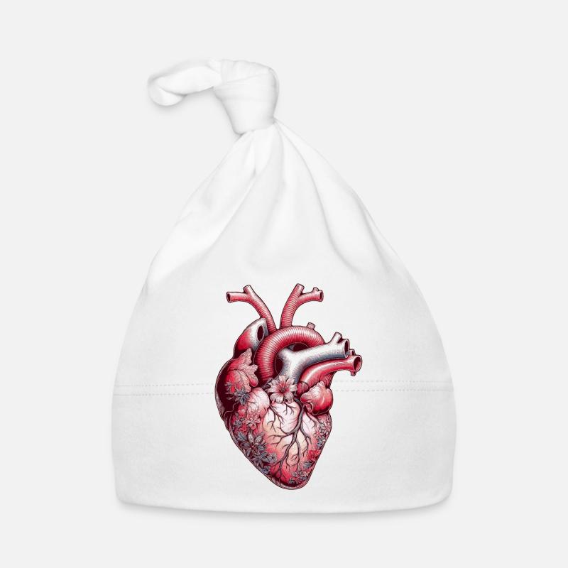 Anatomisches Herz Blumen Baby Bio-Mütze