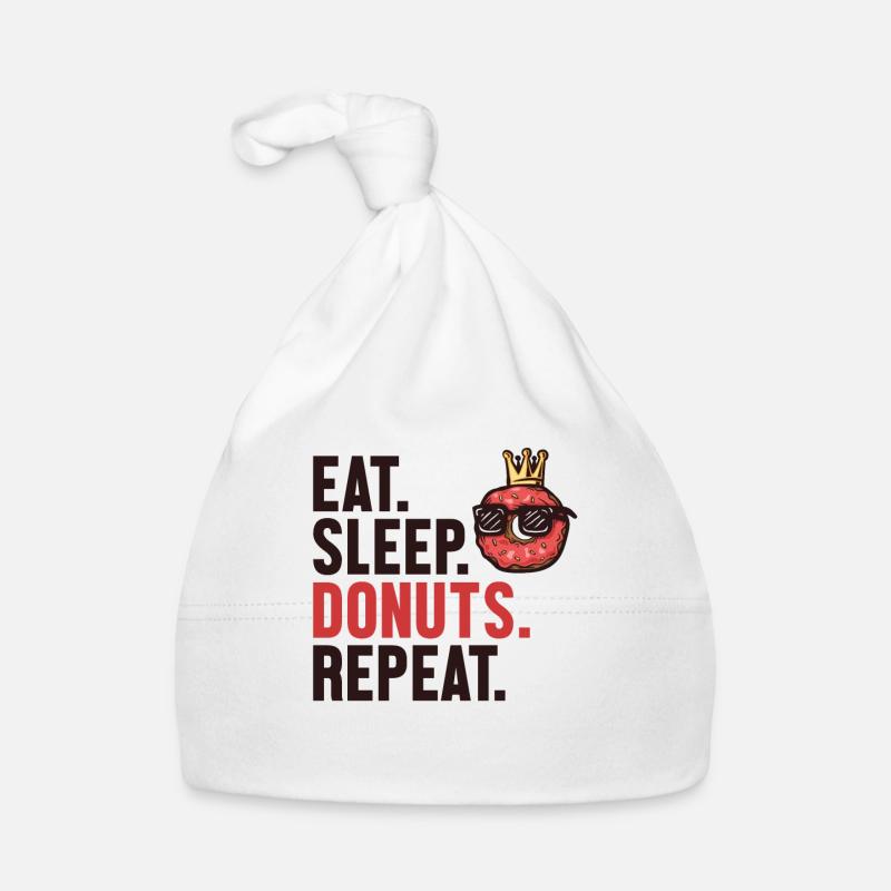 Eat Sleep Donuts Repeat Machine à beignets glacés Bonnet bio Bébé
