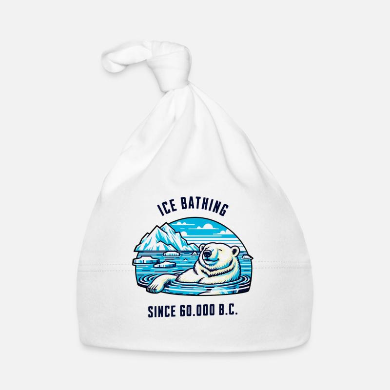 Polar bear bathing in the Arctic cold physio Organic Baby Cap