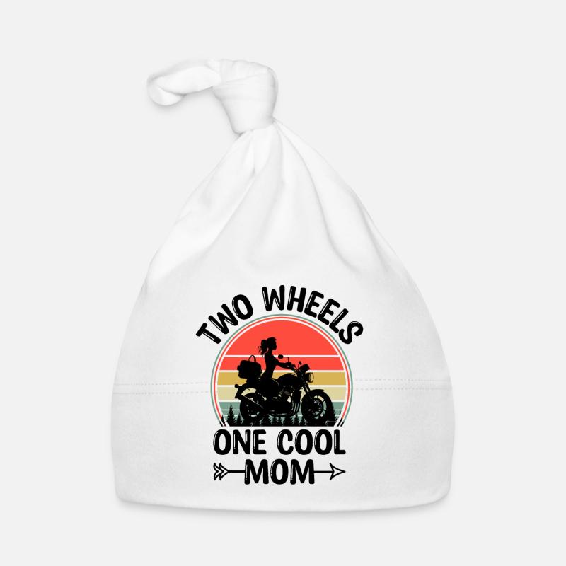 Two Wheels One Cool Mom Motorcycling Biker Motorcy Organic Baby Cap
