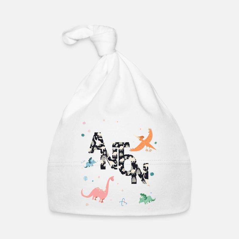 ANTON - Beautiful boy name with dinosaur Organic Baby Cap