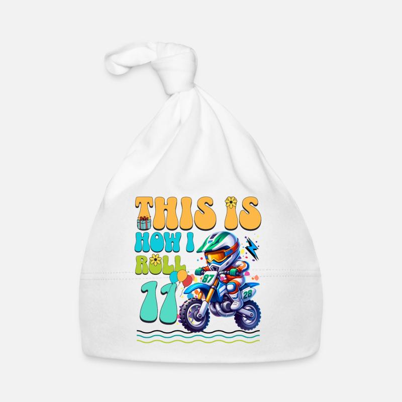 Motocross 11th Birthday Organic Baby Cap