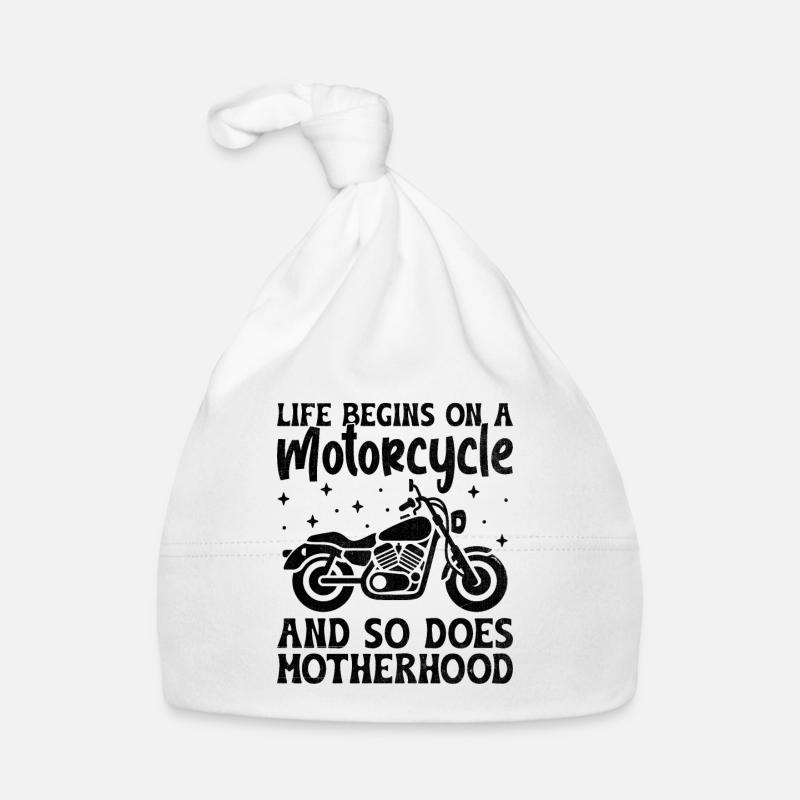 La vie commence sur une moto, tout comme la maternité Bonnet bio Bébé