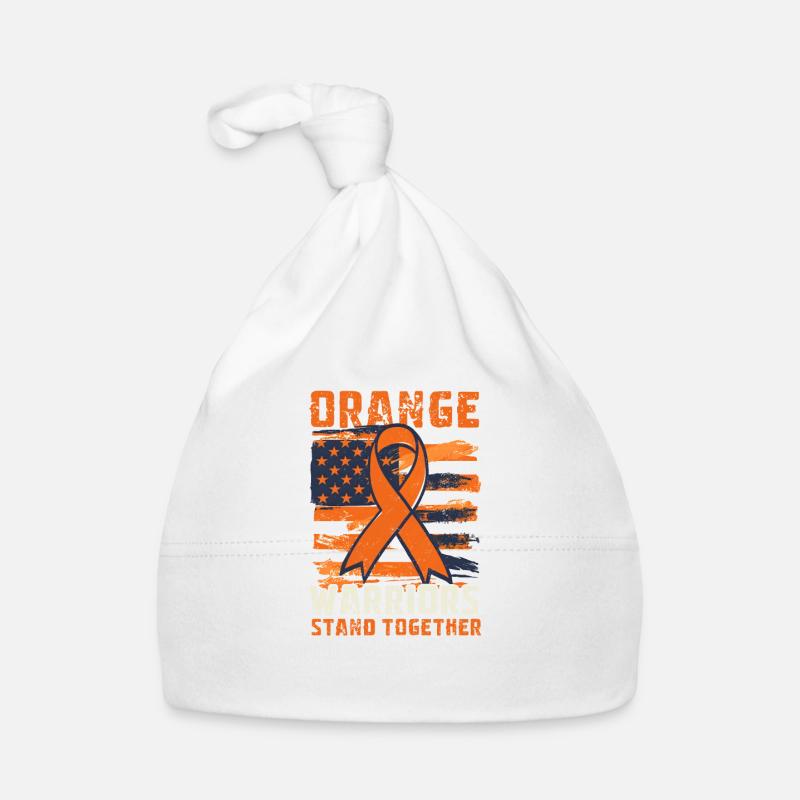 Sensibilisation à la leucémie Les guerriers orange se tiennent ensemble Bonnet bio Bébé