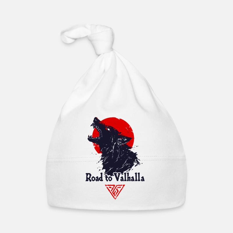 Route du loup hurlant vers la lune du Valhalla Bonnet bio Bébé