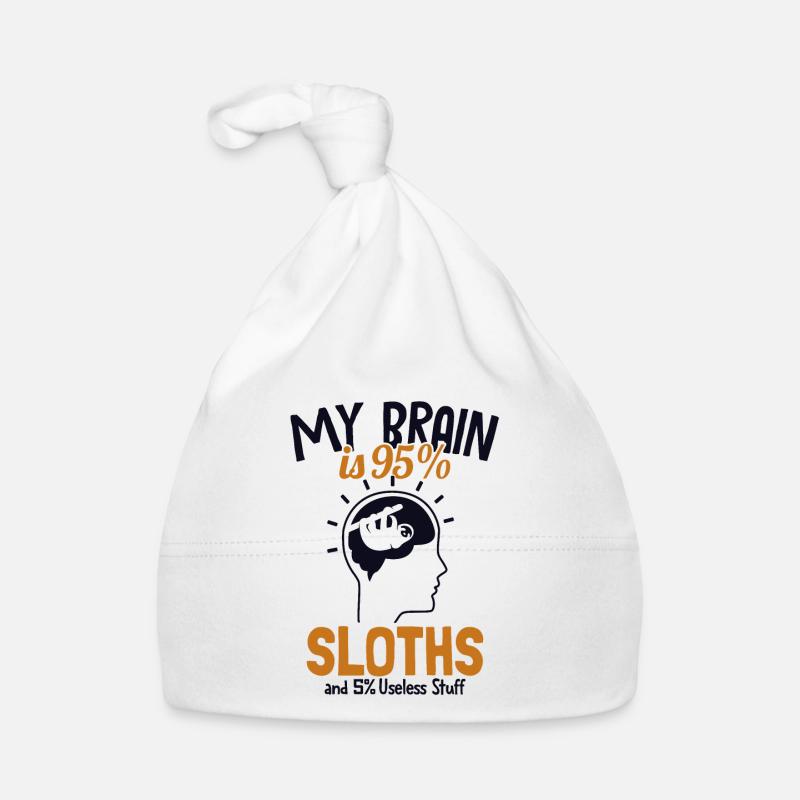 My Brain is 95% Sloths Pilosa Folivora Organic Baby Cap