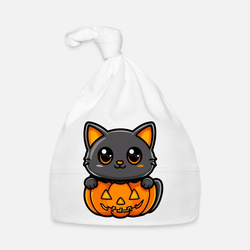 Cat Halloween Cat Comic Organic Baby Cap