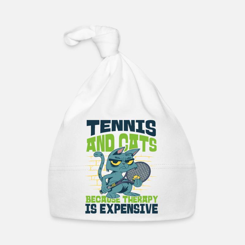 Funny Tennis Player Racket Cat Baby Bio-Mütze