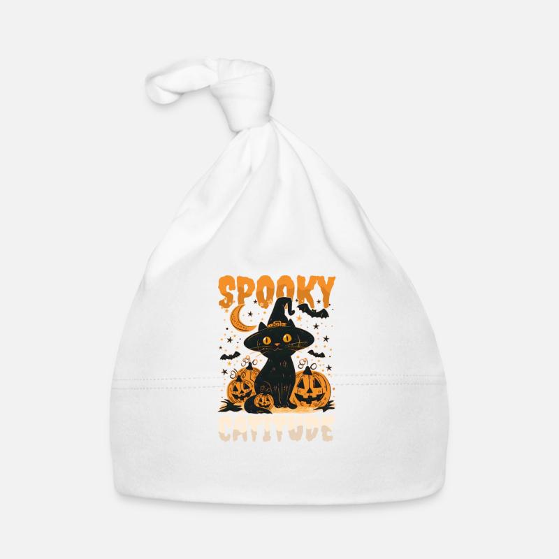 Halloween Chat Spooky Catitude Bonnet bio Bébé