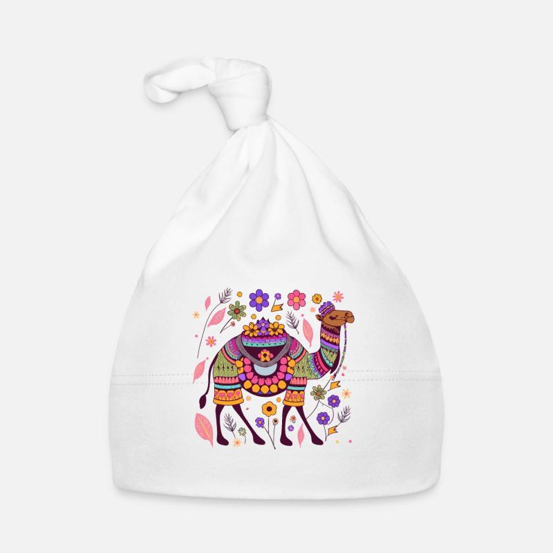 Chameau - Bonnet bio Bébé - blanc