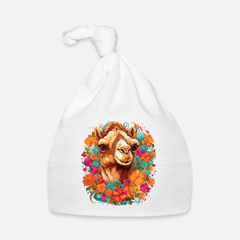 Kamel Kamelkopf Blumen Baby Bio-Mütze