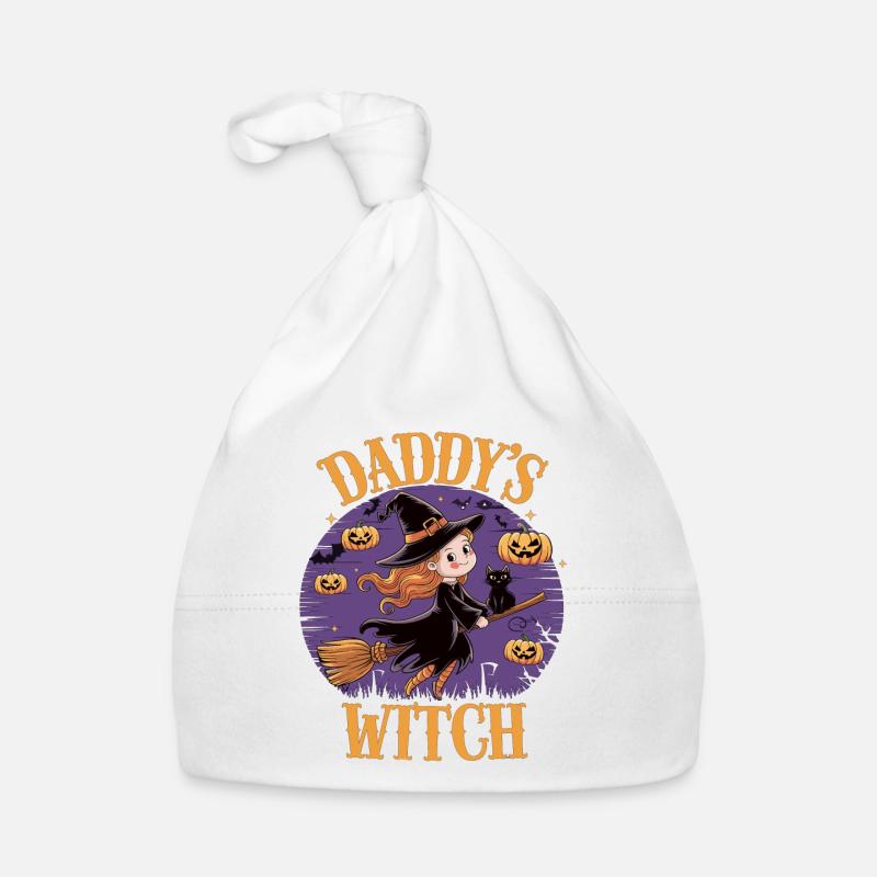 La petite sorcière de papa de la sorcière d’Halloween Bonnet bio Bébé