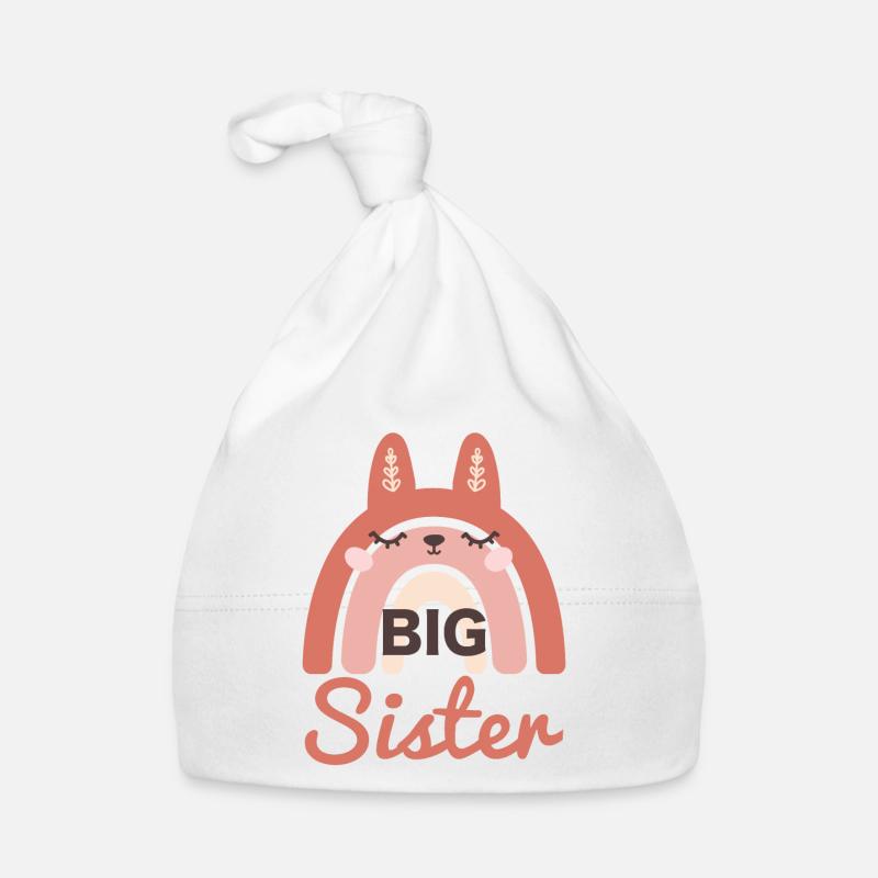 Grosse Schwester Hase Regenbogen sister-to-be Baby Bio-Mütze