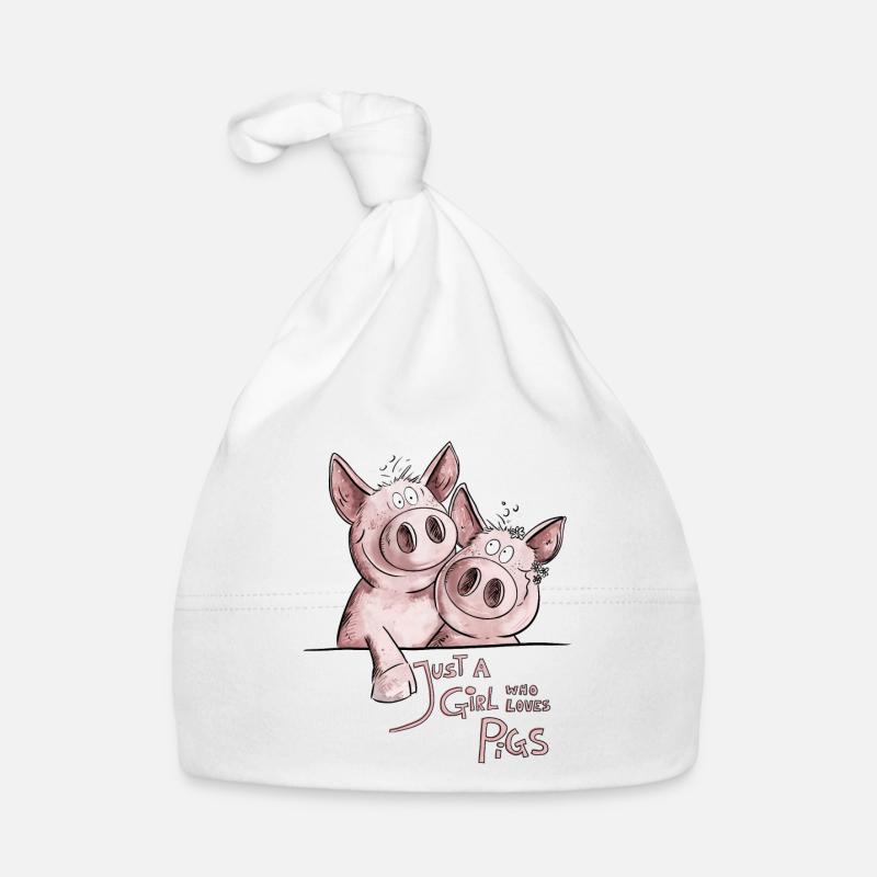 Juste une fille qui aime les cochons Cochon Bonnet bio Bébé