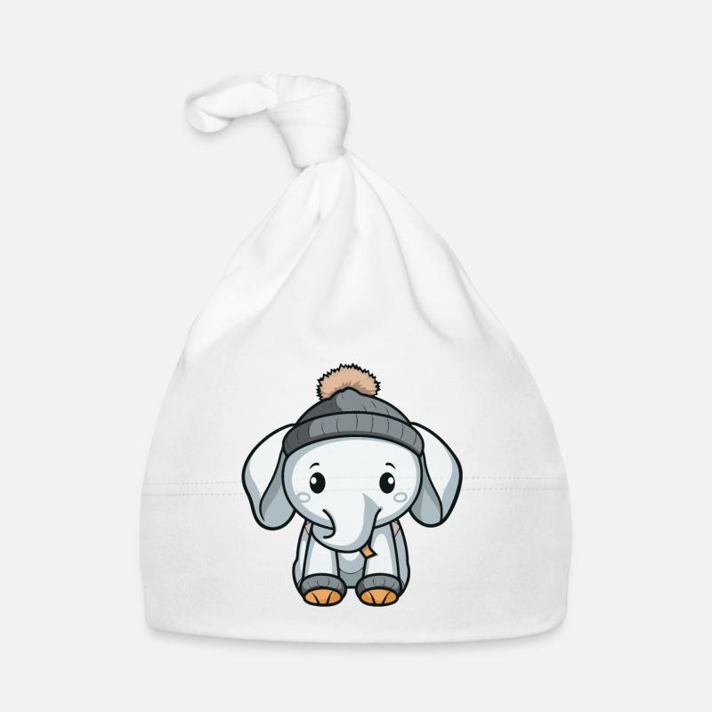 éléphant hiver bande dessinée mignon Bonnet bio Bébé