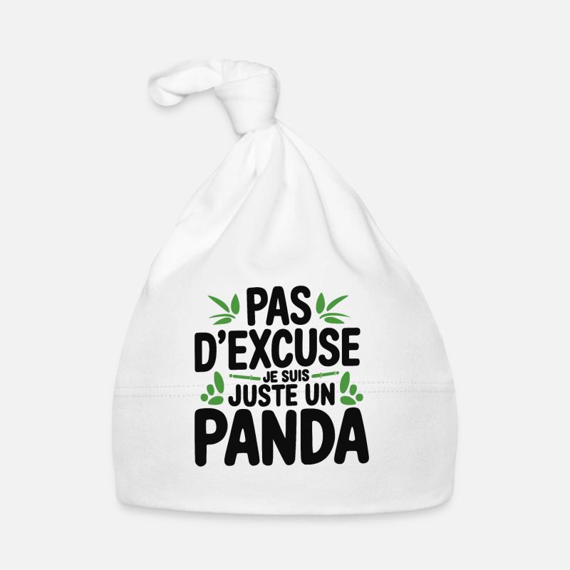 No excuse I'm just a funny animal panda Organic Baby Cap