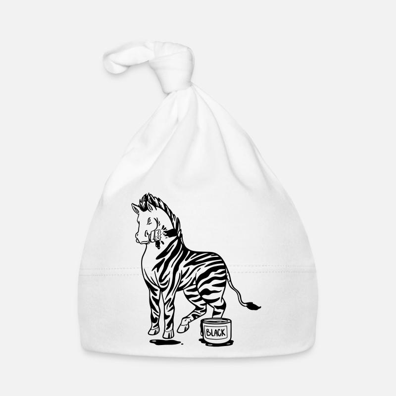 Zebra Schwarze oder Weiße Streifen Lustige Bilder Baby Bio-Mütze